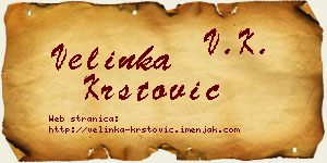 Velinka Krstović vizit kartica